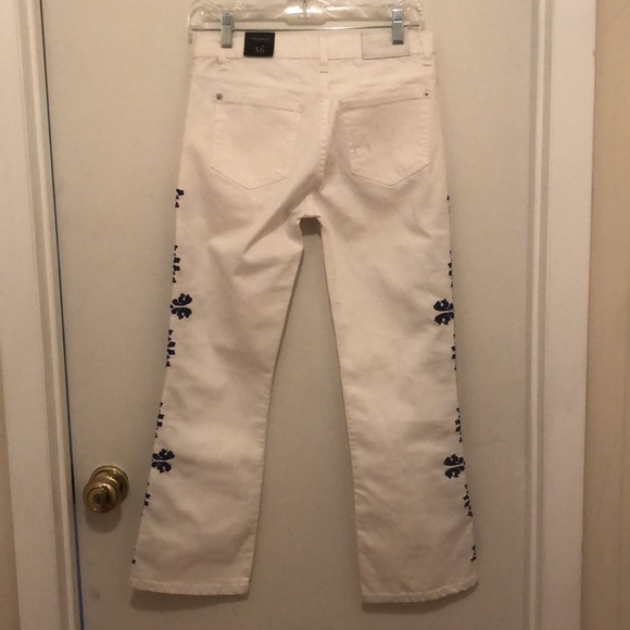 Women's Mango Denim Embroidered White Jeans (Size 4) - Picture 2 of 7